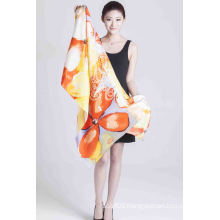 100%Silk Printed Shawl Ladies Fashion Scarf Screen Printed Scarf